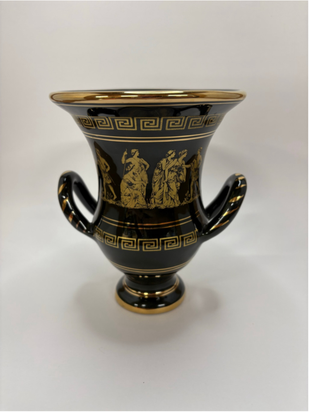 Dakas Keramik Rhodos 24k Gold Greek Style Vase Green and Gold - Picture 1 of 8